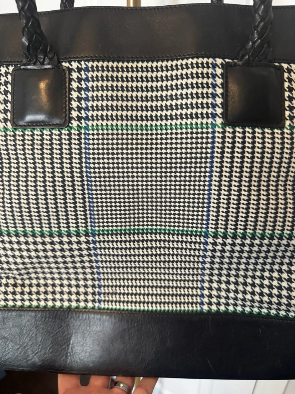 Lauren Ralph Lauren Houndstooth Plaid Tote